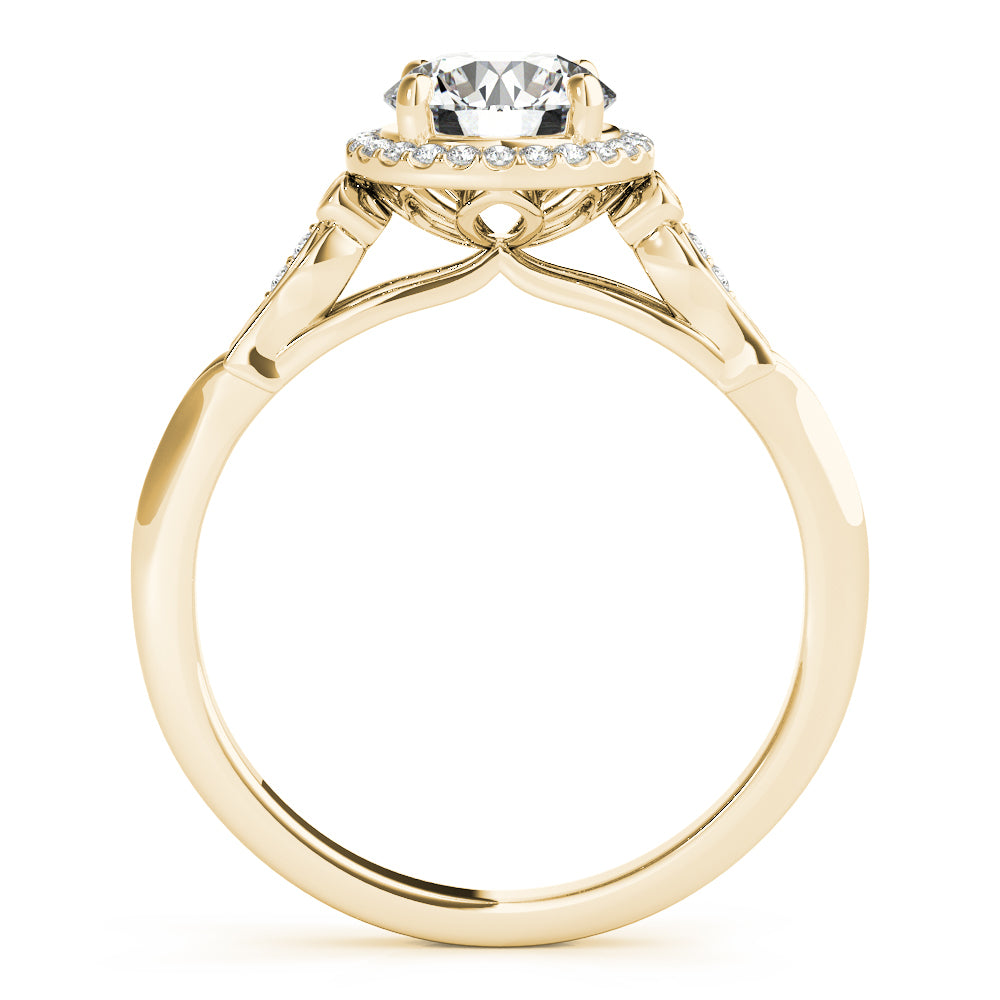 18K Yellow Gold 1 CT Diamond Halo Engagement Ring