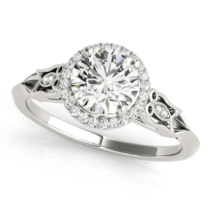 Platinum 1 CT Diamond Halo Engagement Ring