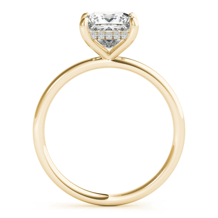 14K Yellow Gold Diamond Halo Engagement Ring