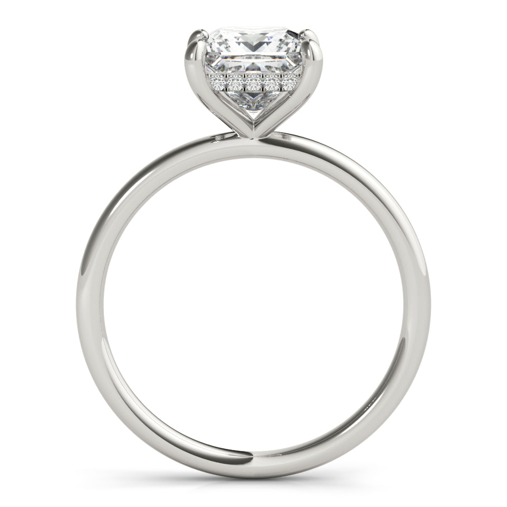 14K White Gold Diamond Halo Engagement Ring