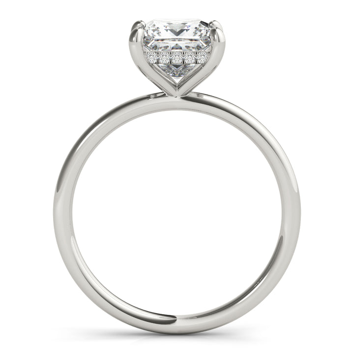 18K White Gold Diamond Halo Engagement Ring