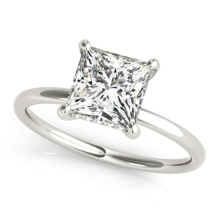18K White Gold Diamond Halo Engagement Ring