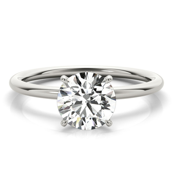 18K White Gold Round Diamond Halo Engagement Ring