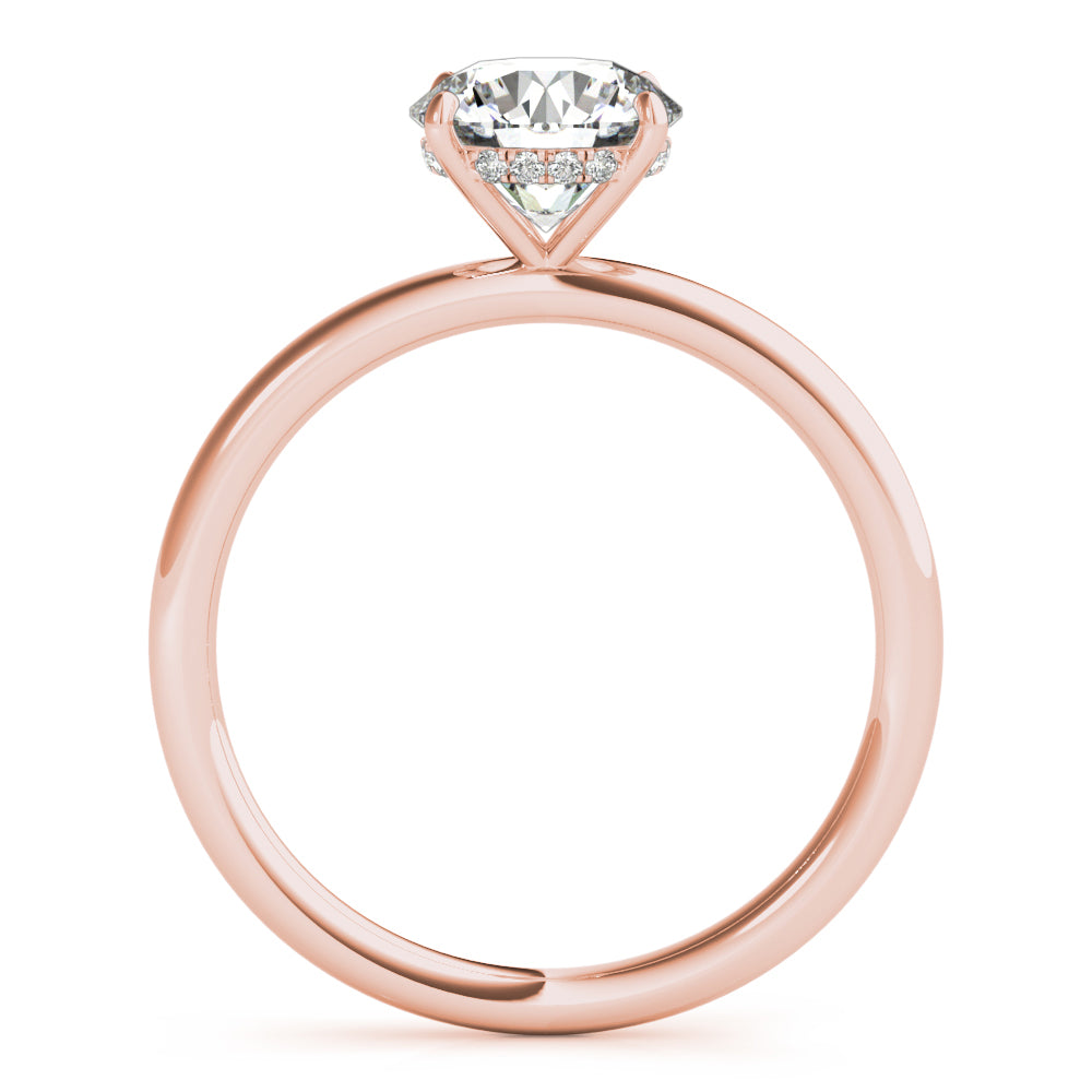 18K Rose Gold 1 CT Diamond Halo Engagement Ring