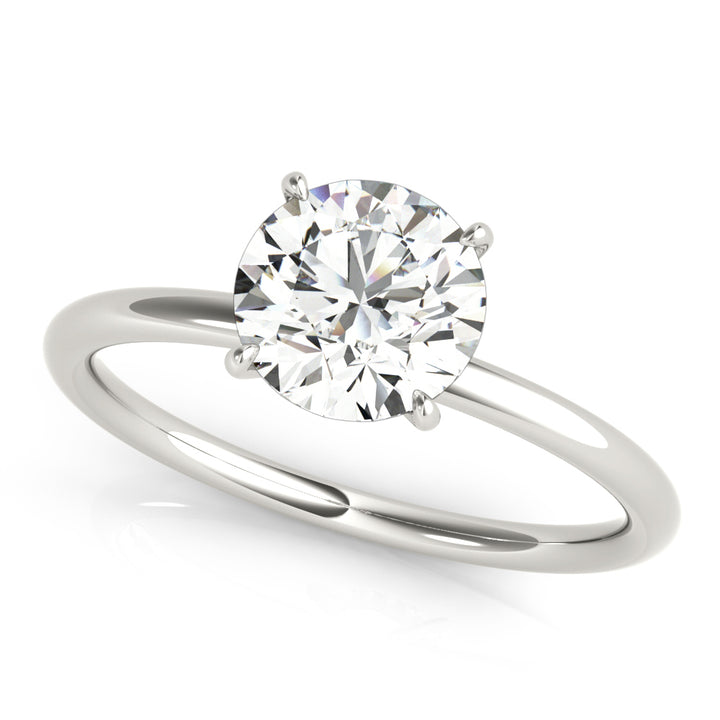 18K White Gold Round Diamond Halo Engagement Ring