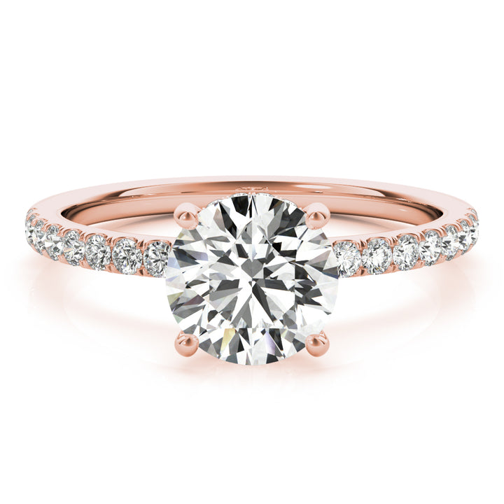 14K Rose Gold 1.25ctw Round Diamond Halo Ring