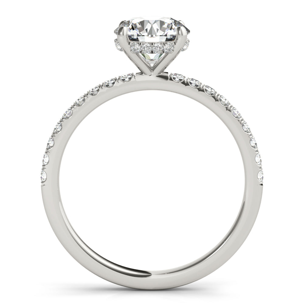 Platinum 1.25 ctw Round Diamond Halo Engagement Ring
