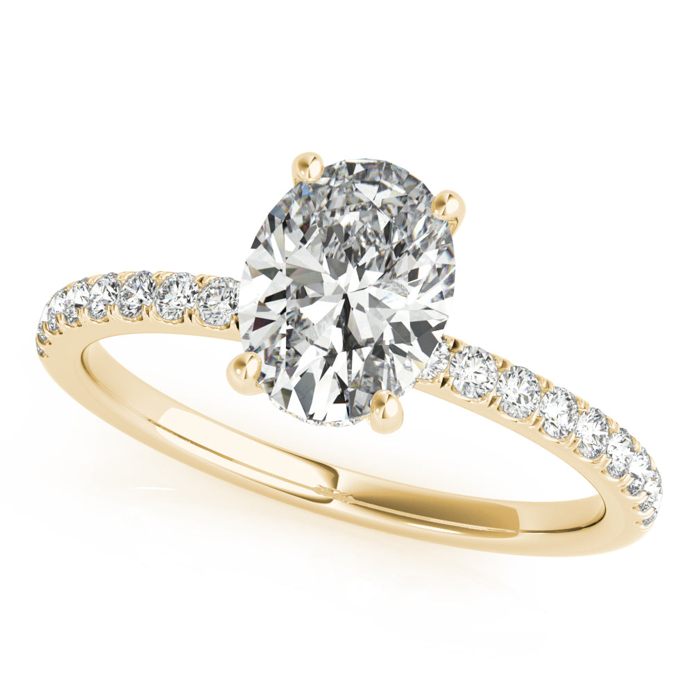 2ct Oval Hidden Halo Pave Diamond Engagement Ring