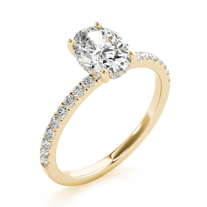 2ct Oval Hidden Halo Pave Diamond Engagement Ring