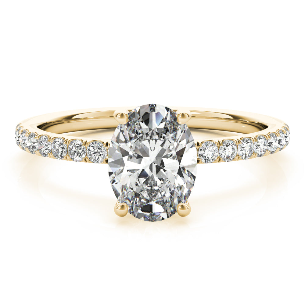 2ct Oval Hidden Halo Pave Diamond Engagement Ring