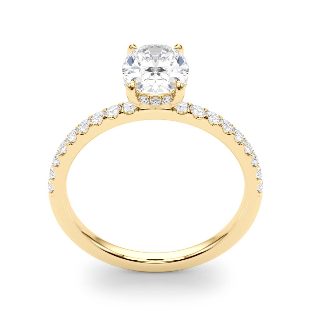 2ct Oval Hidden Halo Pave Diamond Engagement Ring