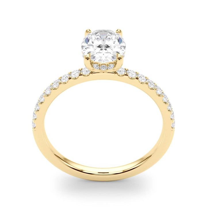 2ct Oval Hidden Halo Pave Diamond Engagement Ring