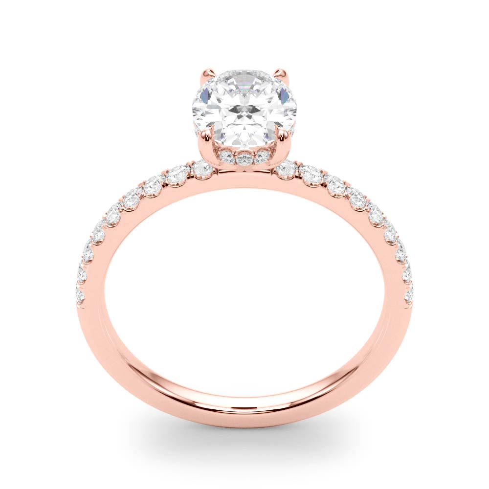 2ct Oval Hidden Halo Pave Diamond Engagement Ring