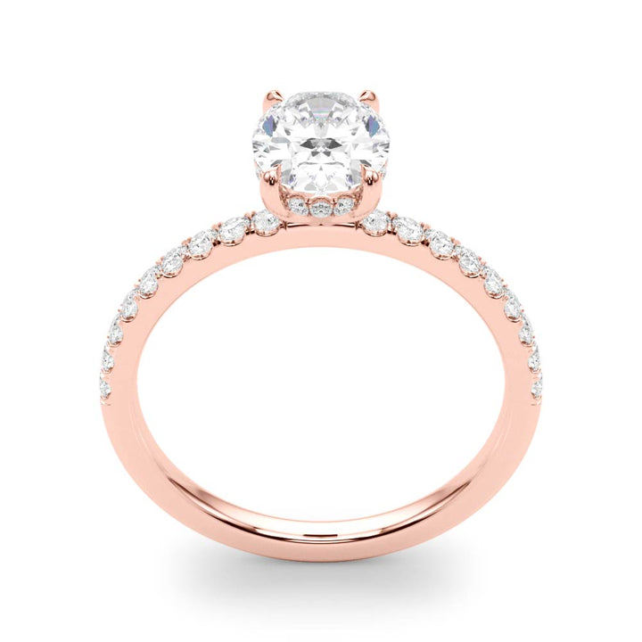 2ct Oval Hidden Halo Pave Diamond Engagement Ring