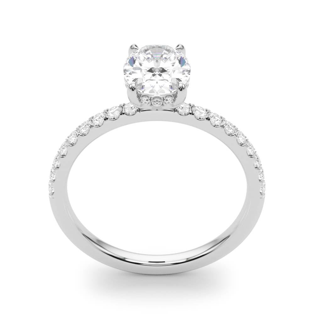 2ct Oval Hidden Halo Pave Diamond Engagement Ring