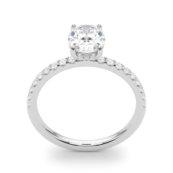 2ct Oval Hidden Halo Pave Diamond Engagement Ring