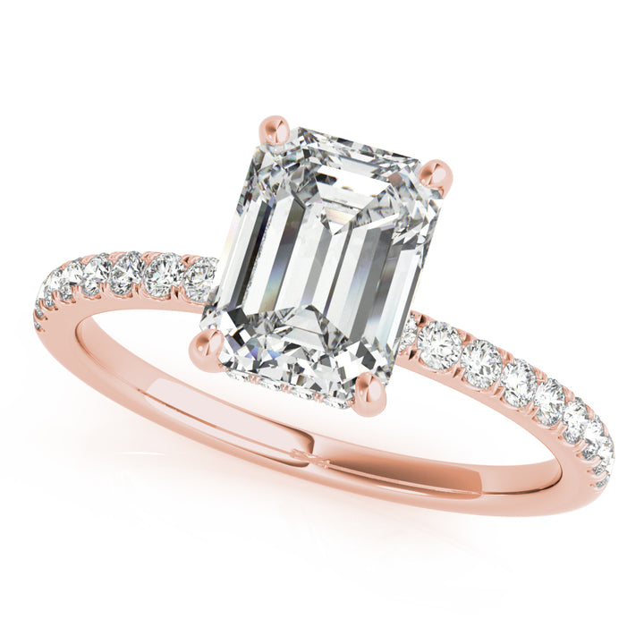 1ct Emerald-Cut Pave with Hidden Halo Diamond Engagement Ring