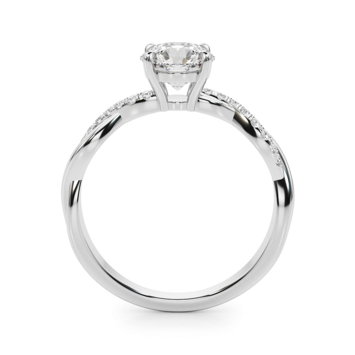 Nature-Inspired Round Twisted Shank Diamond Engagement Ring