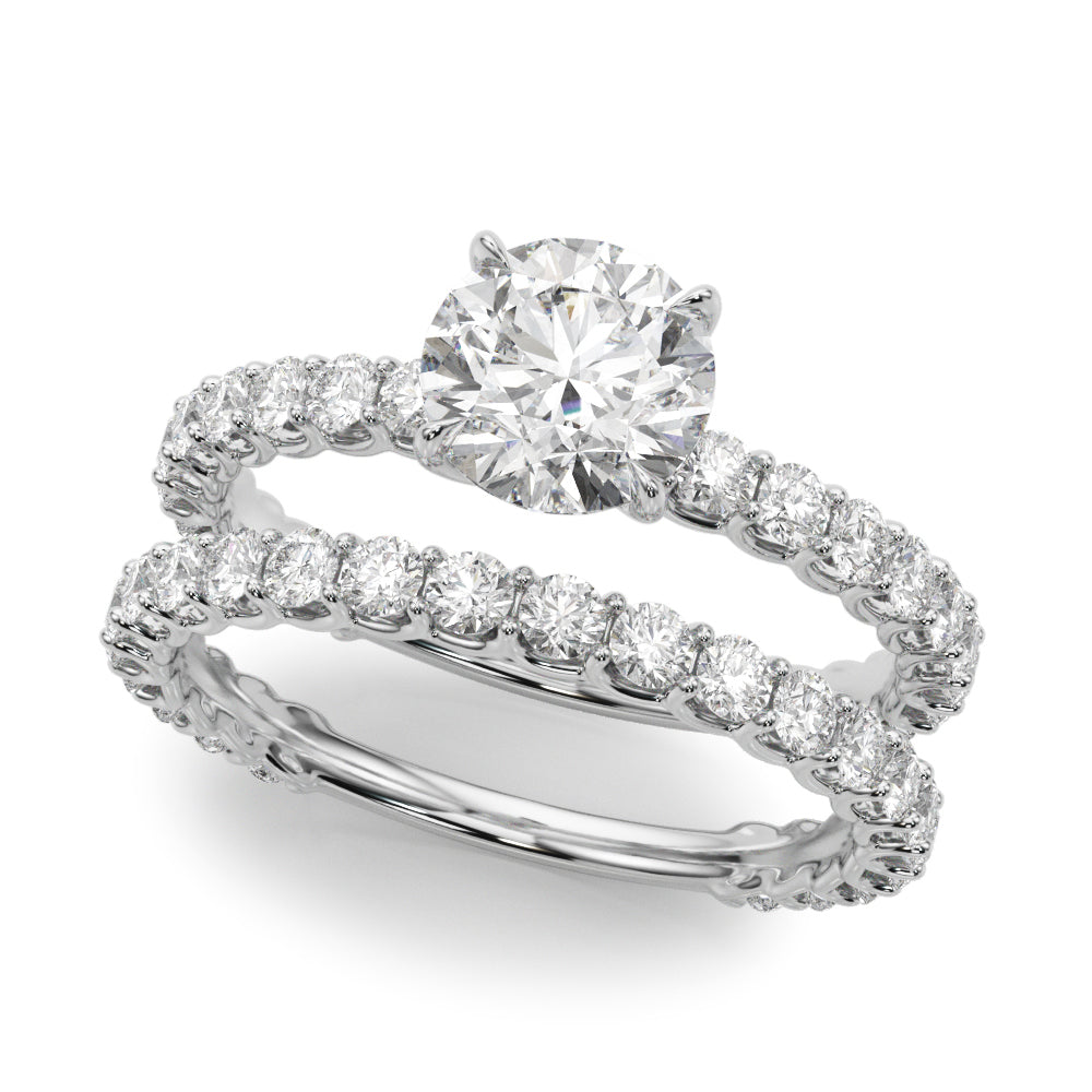 Platinum 1.58 ct Single Row Diamond Engagement Ring