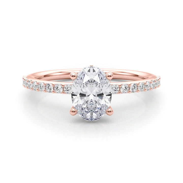 18K Rose Gold Lab Diamond Shared Prong Ring