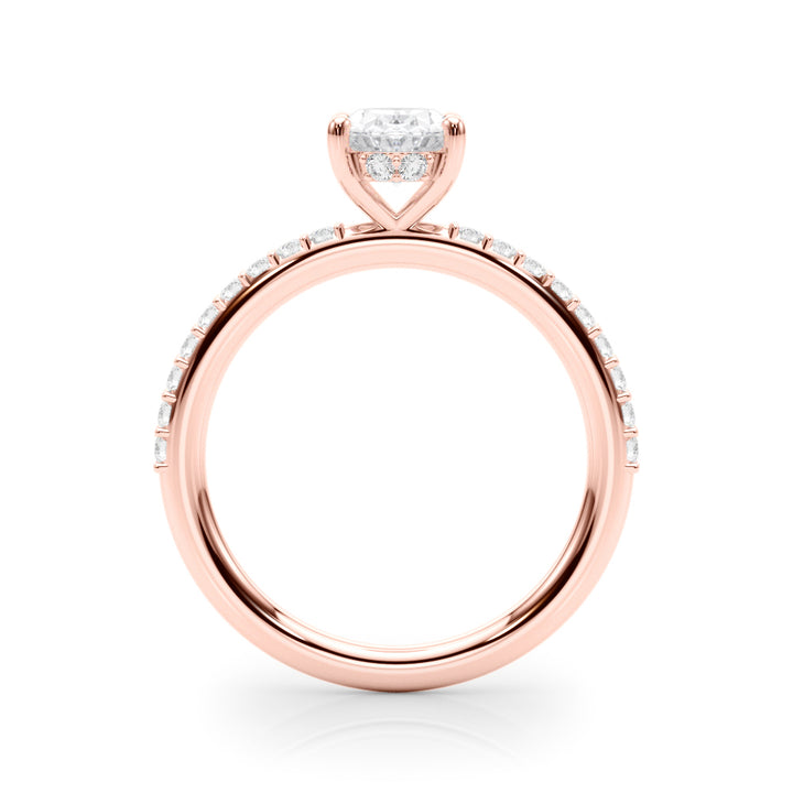 14K Rose Gold Lab Diamond Hidden Halo Ring