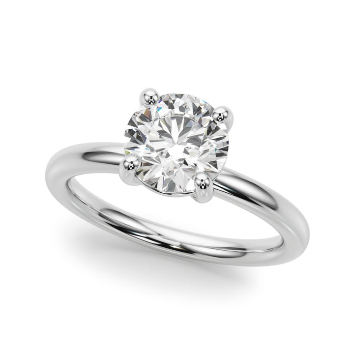14K White Gold Round Diamond Solitaire