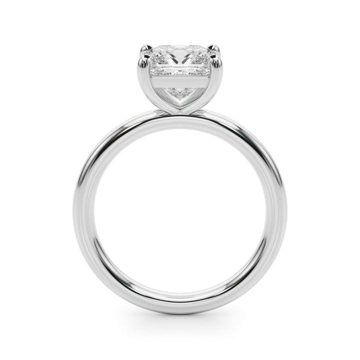 White Gold 0.6CT Princess Lab Diamond Solitaire Ring
