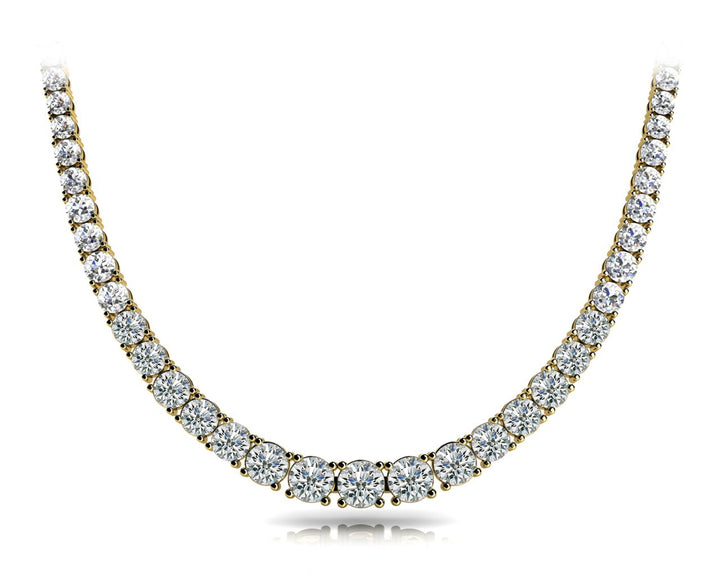 14K Yellow Gold Multi-Diamond Graduated Necklace