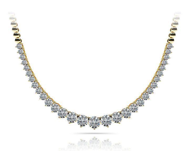 14K Yellow Gold Lab Diamond Graduated Necklace