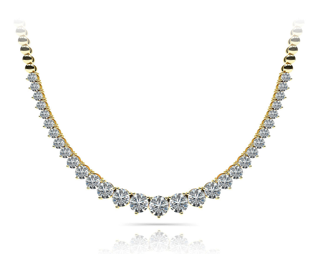 18K Yellow Gold Multi-Diamond Fashion Necklace