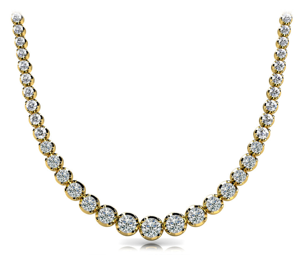 14K Yellow Gold Diamond Graduating Necklace