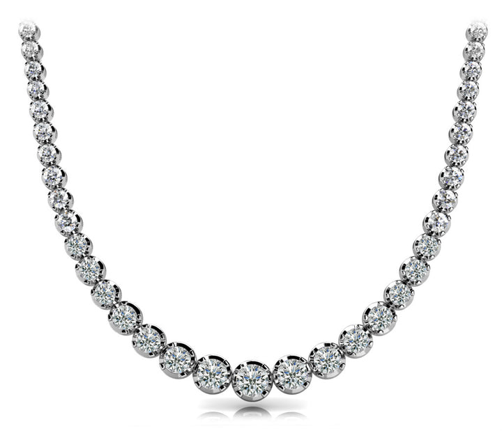 Platinum White Diamond Graduating Necklace