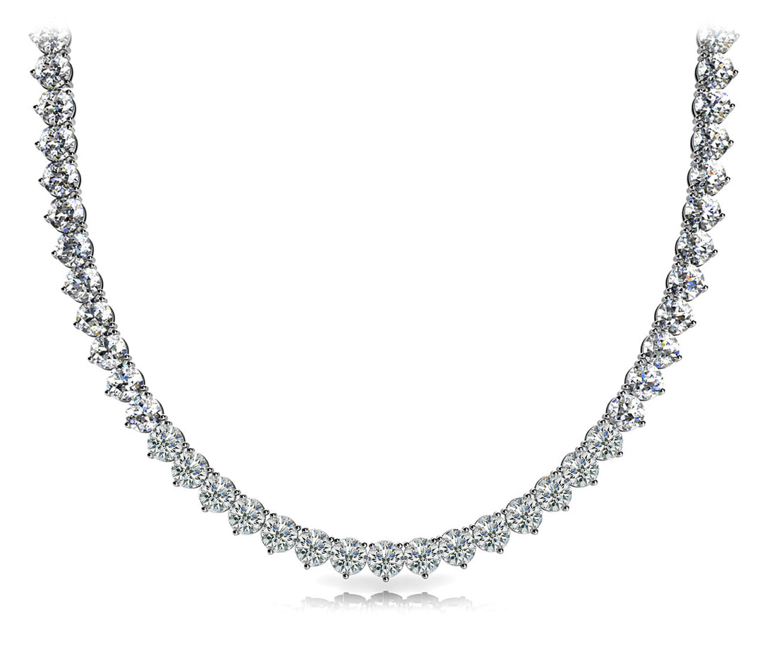 Platinum White Diamond Riviera Necklace