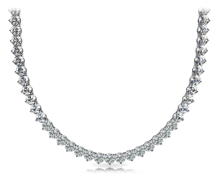 14K White Gold Lab Diamond Riviera Necklace