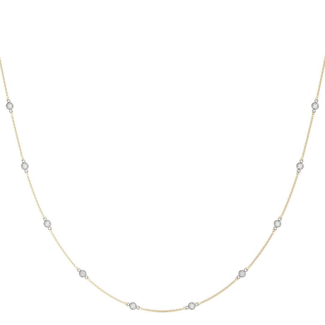 14K Rose Gold 1 ct Diamond Chain Necklace