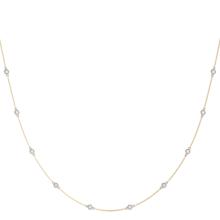 14K Rose Gold 1 ct Diamond Chain Necklace