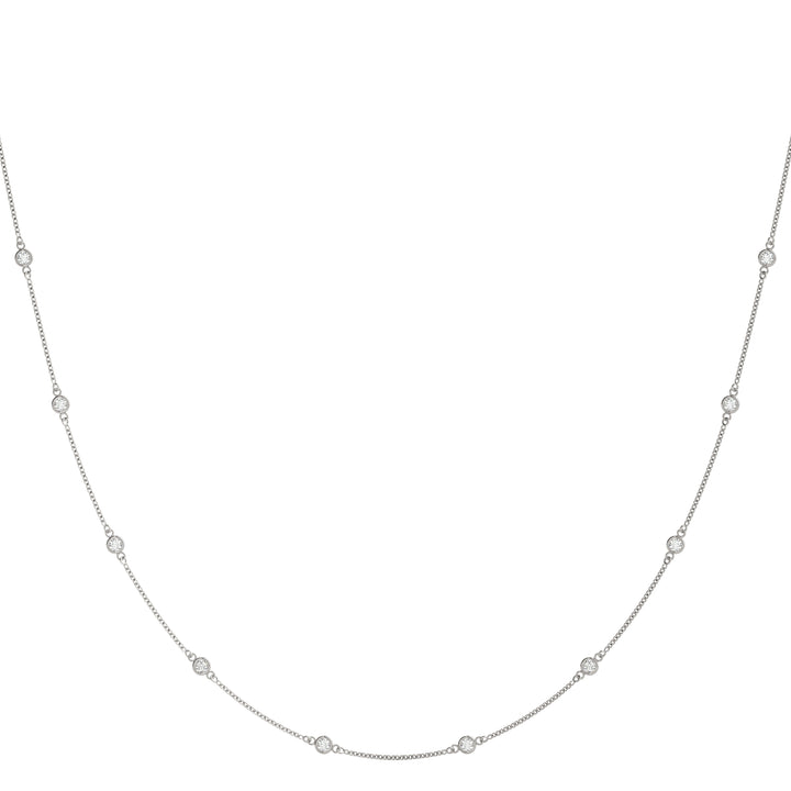 White Gold 1.1mm Lab Diamond Chain Necklace