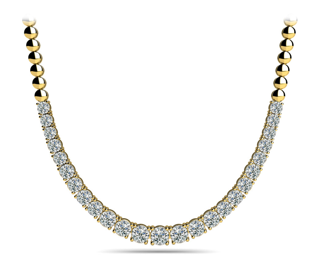 18K Yellow Gold Lab Diamond Graduated Necklace