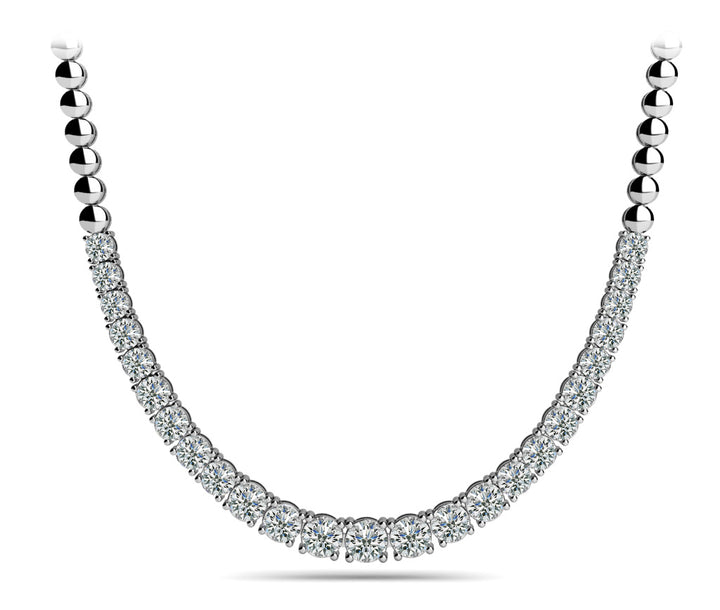 Platinum White Diamond Graduated Necklace