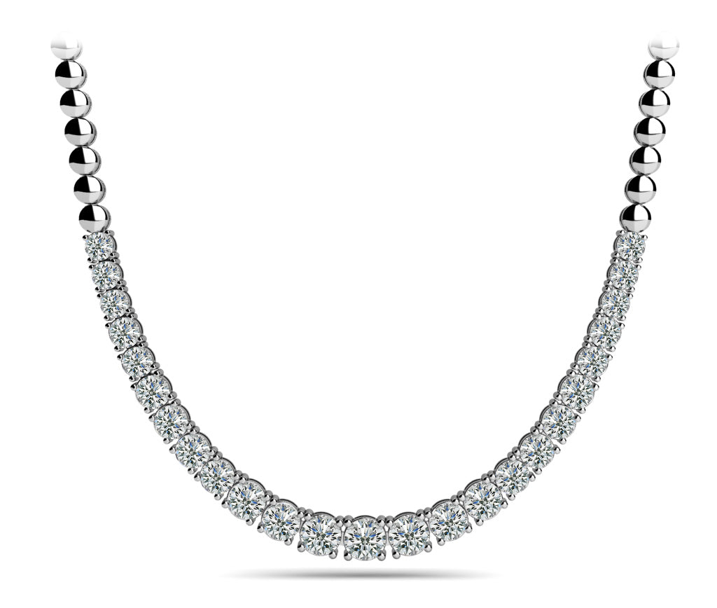 Platinum 2ctw Round Diamond Graduated Necklace