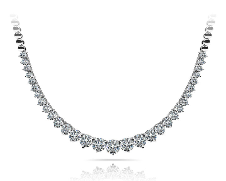 Platinum Lab Diamond Graduated Necklace