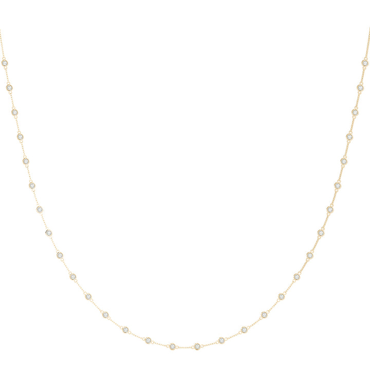 14K Yellow Gold Lab Diamond Chain Necklace