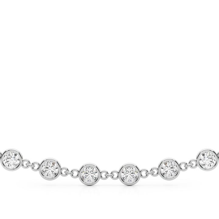 14K White Gold Lab Diamond Paper Clip Necklace
