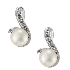 EARRING 6MM PEARL CENTER EARRING