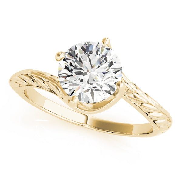 Contemporary Round Diamond Trellis Solitaire Engagement Ring