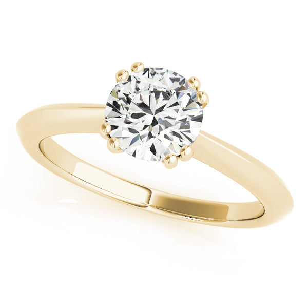 Double Prong Round Cathedral Solitaire Diamond Engagement Ring