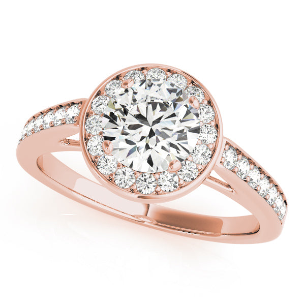 Round Floating Cathedral Style Channel Set Diamond Engagement Ring