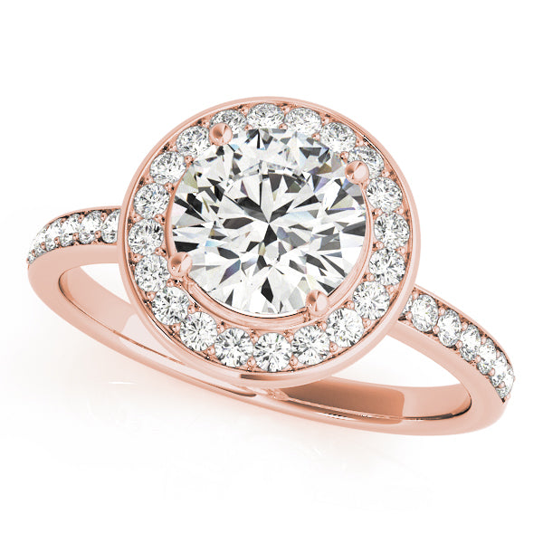 Round Channel Set Halo Diamond Engagement Ring