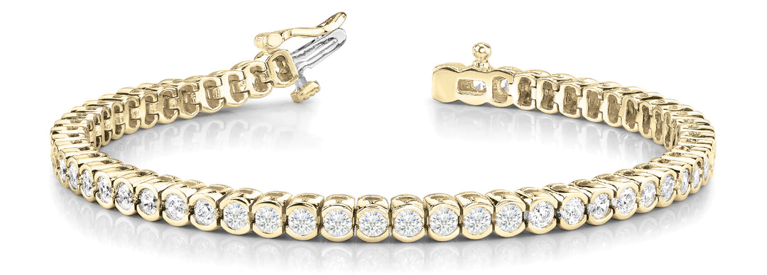 18K Yellow Gold Diamond Bezel Line Bracelet
