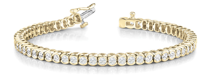 18K Yellow Gold Diamond Bezel Line Bracelet